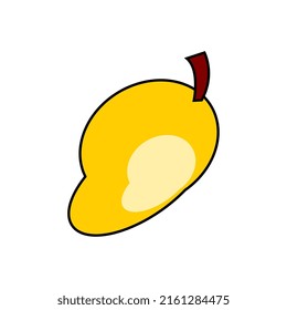 Icono de fruto de mango, ilustración vectorial sobre fondo blanco, calidad de imagen premium.