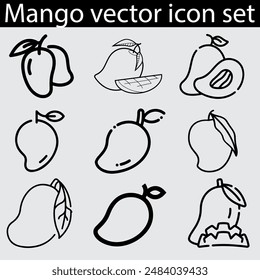 Icono de la fruta del mango símbolo del Vector y símbolos.
