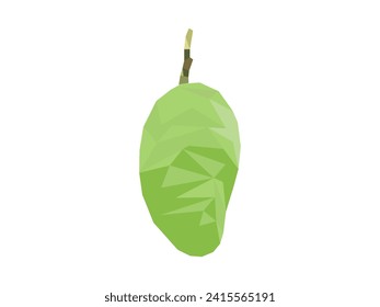 Mango fruit illustration. Abstract geometric triangle polygon art design vector. suitable for food icons, artwork, book contents, decoration