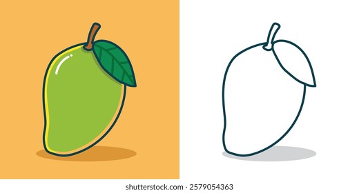 A Mango fruit illustration for coloring book or design element
