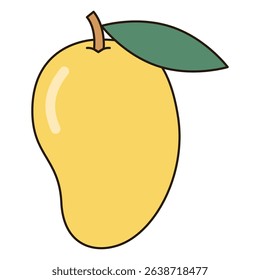 MANGO fruit illustration icon simple vector symbol drawing cute outline doodle logo botanical vibrant clipart element sticker object