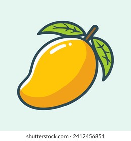 Vector de ilusión de fruta de Mango, puede ser usado para pegatinas de medios sociales y otros propósitos de medios
