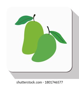 mango fruit illustration. vector icon in flat style. fruit and a summer theme.