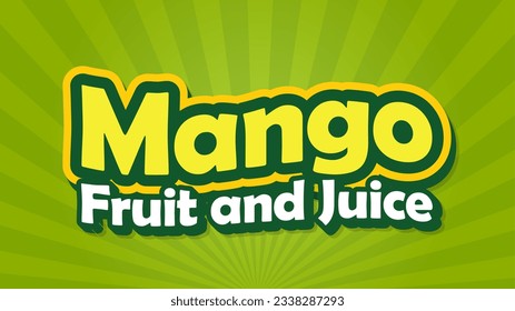 Mango Frucht und Saft 3D Headline Text