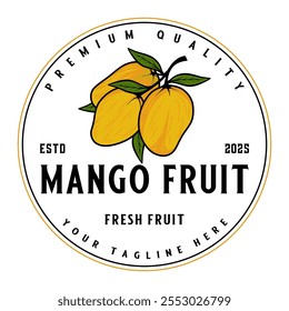 design de logotipo de suco de fruta de manga, com ícone de fruta de maçã fresca com água salpicos. Perfeito para rótulos de bebidas, ícones de bebidas de suco ou adesivos de produtos de bebidas