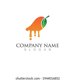 Mango fruit juice logo  icon illustration design