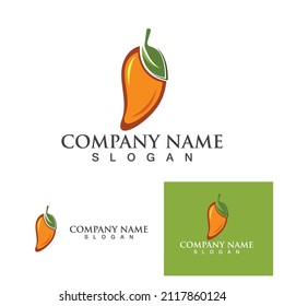Mango fruit juice logo  icon illustration design