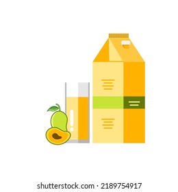 mango fruit juice packaging illustration