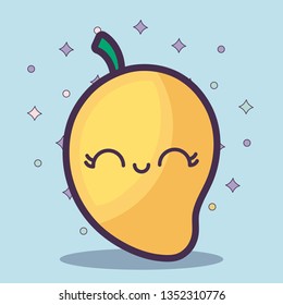 mango fruit kawaii character