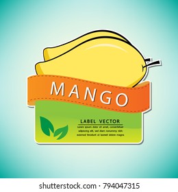 The mango fruit label, fruit native to Thailand, vector illustration