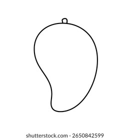 Ícone da arte da linha da fruta da manga. Esboço simples de comida tropical para design de logotipo ou receita.