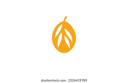 mango fruit logo black simple flat icon on white background
