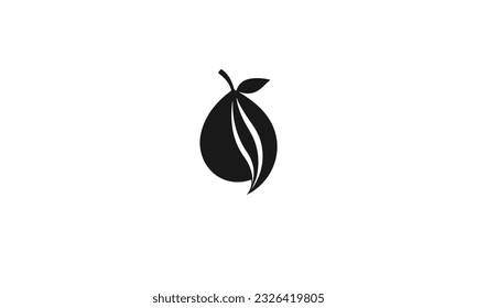 mango fruit logo black simple flat icon on white background