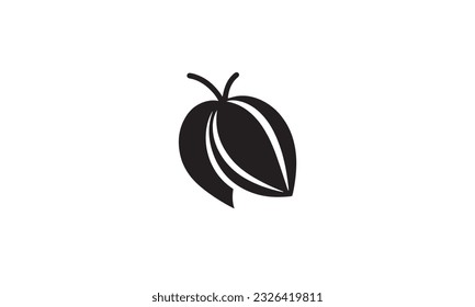 mango fruit logo black simple flat icon on white background