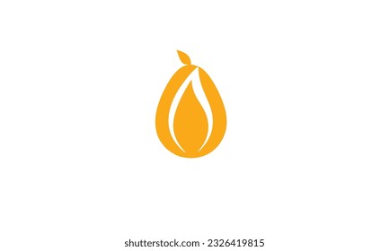 logo de la fruta de mango icono plano simple negro sobre fondo blanco