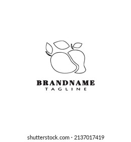 Mango-Fruchtlogo-Zeichentrickfilm-Symbol-Design-Vorlage moderne einzelne Vektorgrafik