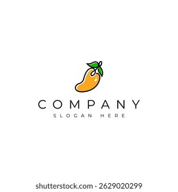 Mango Fruit Logo Design Concept Vector. Mango Frucht Logo Design Inspiration