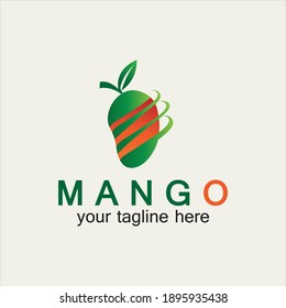 Plantilla de diseño de ilustración vectorial del logotipo de frutos de mango. Mango de estilo plano. Icono de mango. Diseño de mango y fruta sana con estilo moderno. Ilustración del vector