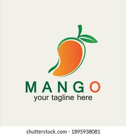 Plantilla de diseño de ilustración vectorial del logotipo de frutos de mango. Mango de estilo plano. Icono de mango. Diseño de mango y fruta sana con estilo moderno. Ilustración del vector