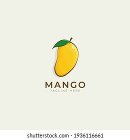 Mango fruit logo vector template. Mango in flat style. Mango icon. Mango and Healthy Fruit design with modern style. Vector illustration