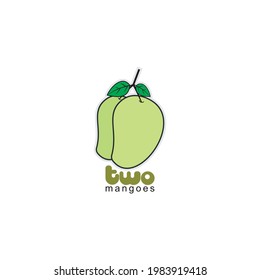 Mango fruit logo vector template. Mango in flat style. Mango icon. Mango and Healthy Fruit design with modern style. Vector illustration