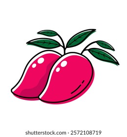 Mango fruit logo vector template. Mango in flat style. Mango icon.