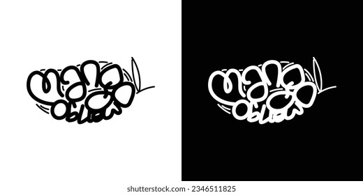 Mango fruit logotype typography vintage design in vector illustration