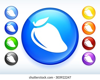 Mango Fruit on Colorful Round Button