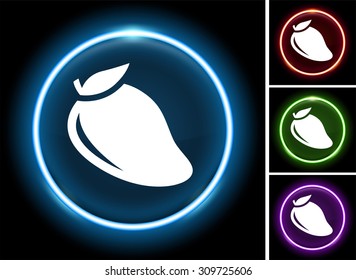 Mango Fruit on Glow Round Button