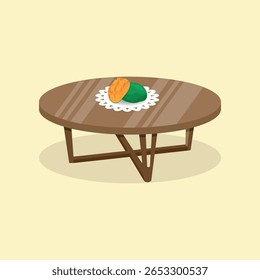 mango fruit on the round table illustration design vector