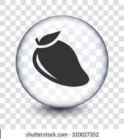 Mango Fruit on Transparent Round Button
