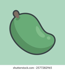 mango fruit with outline flat vector design.