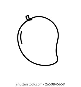 Skizze der Mangofrucht. Einfache handgezeichnete tropische Lebensmittel-Illustration.