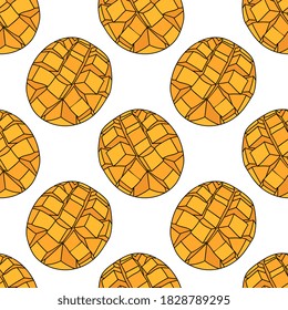mango fruit repeat background. textile mosaic design