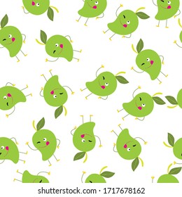 Mango Fruit Seamless Pattern Can Be Used For: Background, Wallpaper, Icon, And Others