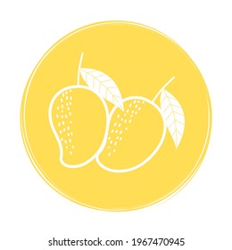 Signo de fruto de mango aislado en ilustración vectorial de fondo blanco.
