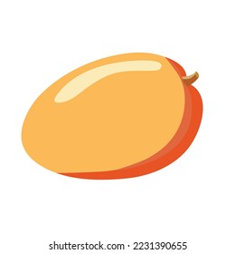 Mango fruit. Tropical fruit isolated on white background. Vector illustration cartoon flat icon.