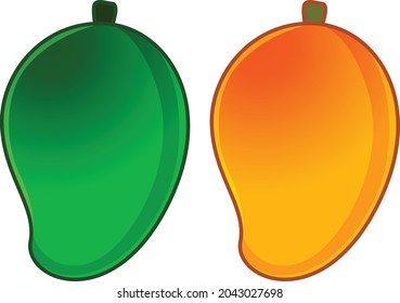 Arte vectorial de frutas de mango y una ilustración