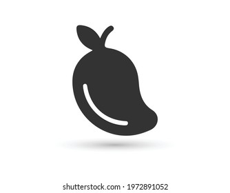 Mango Fruit Vector. Black Icon. mango icon vector illustration with white background.