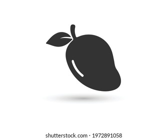 Mango Fruit Vector. Black Icon. mango icon vector illustration with white background.