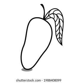 
vector de fruto de mango para niños colorido, diseño simple y atractivo
