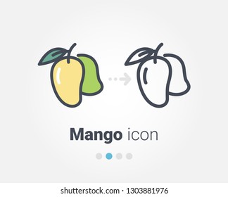 Mango fruit vector icon