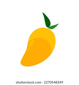 Mango fruit vector icon. Mango in flat style. Vector illustration of tropical fruit. Illustration vector graphic of mango. Good for food and drinks product.