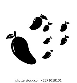 Mango fruit vector icon. Mango in flat style. Vector illustration of tropical fruit. Illustration vector graphic of mango. Good for food and drinks product.