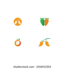 plantilla de ilustración de icono de vectores de frutos de mango