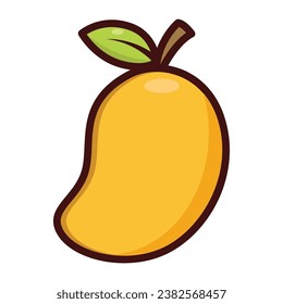 Mango-Frucht-Vektorsymbol auf trendigem Design