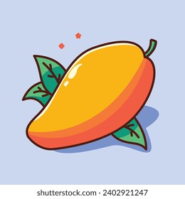 Mango fruit vector illustration, flat 2D vector icon