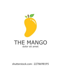 Mango Fruit Vector Illustration Logo. Mango-Symbol in flachem Konzept.