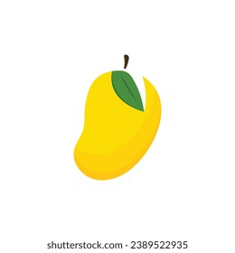 Mango Fruit Vector Illustration Logo. Mango Icon in Flat Concept.