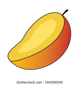 Mango Fruit Vector Illustrations Isolated White Background